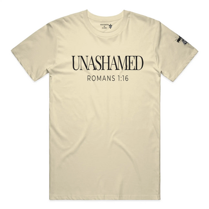 UNASHAMED Christian T-Shirt | Romans 1:16 Bible Verse Shirt