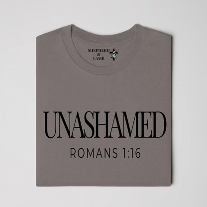 UNASHAMED Christian T-Shirt | Romans 1:16 Bible Verse Shirt
