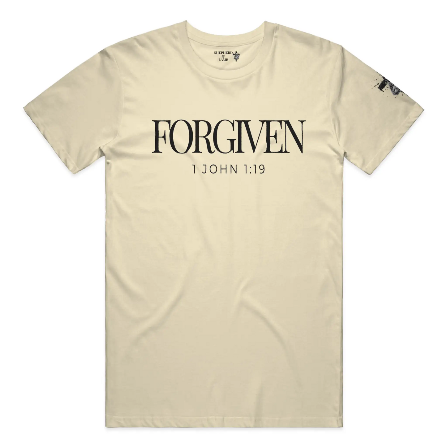 FORGIVEN Christian T-Shirt | 1 John 1:9 Bible Verse Shirt
