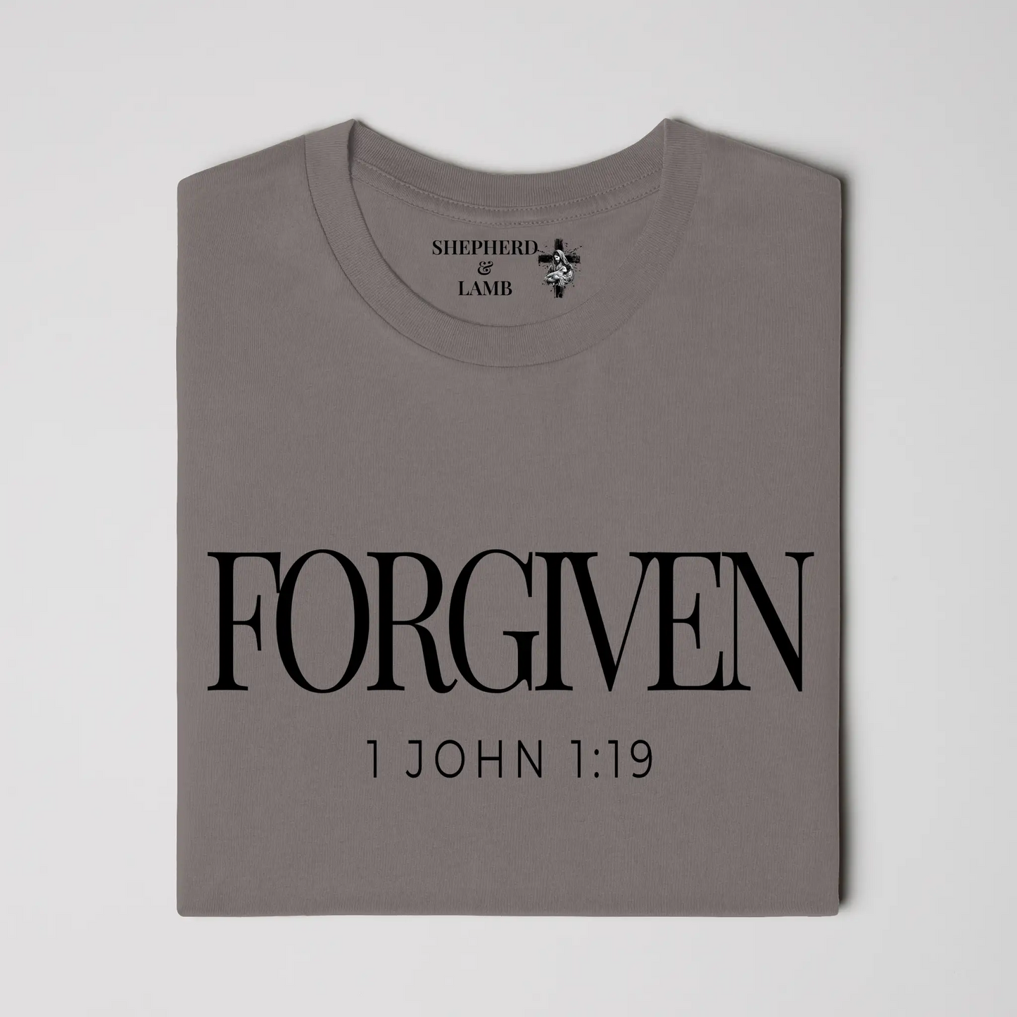 FORGIVEN Christian T-Shirt | 1 John 1:9 Bible Verse Shirt