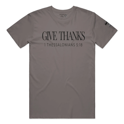 GIVE THANKS Christian T-Shirt | 1 Thessalonians 5:18 Bible Verse Shirt