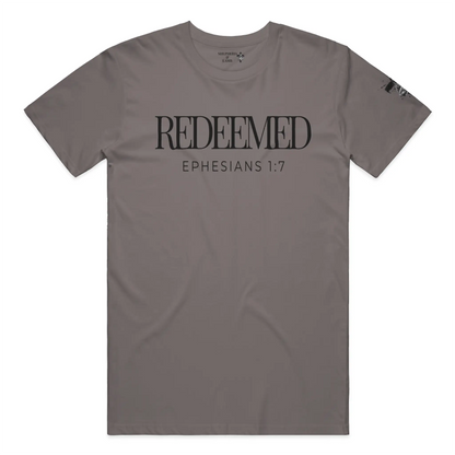 REDEEMED Christian T-Shirt | Ephesians 1:7 Bible Verse Shirt