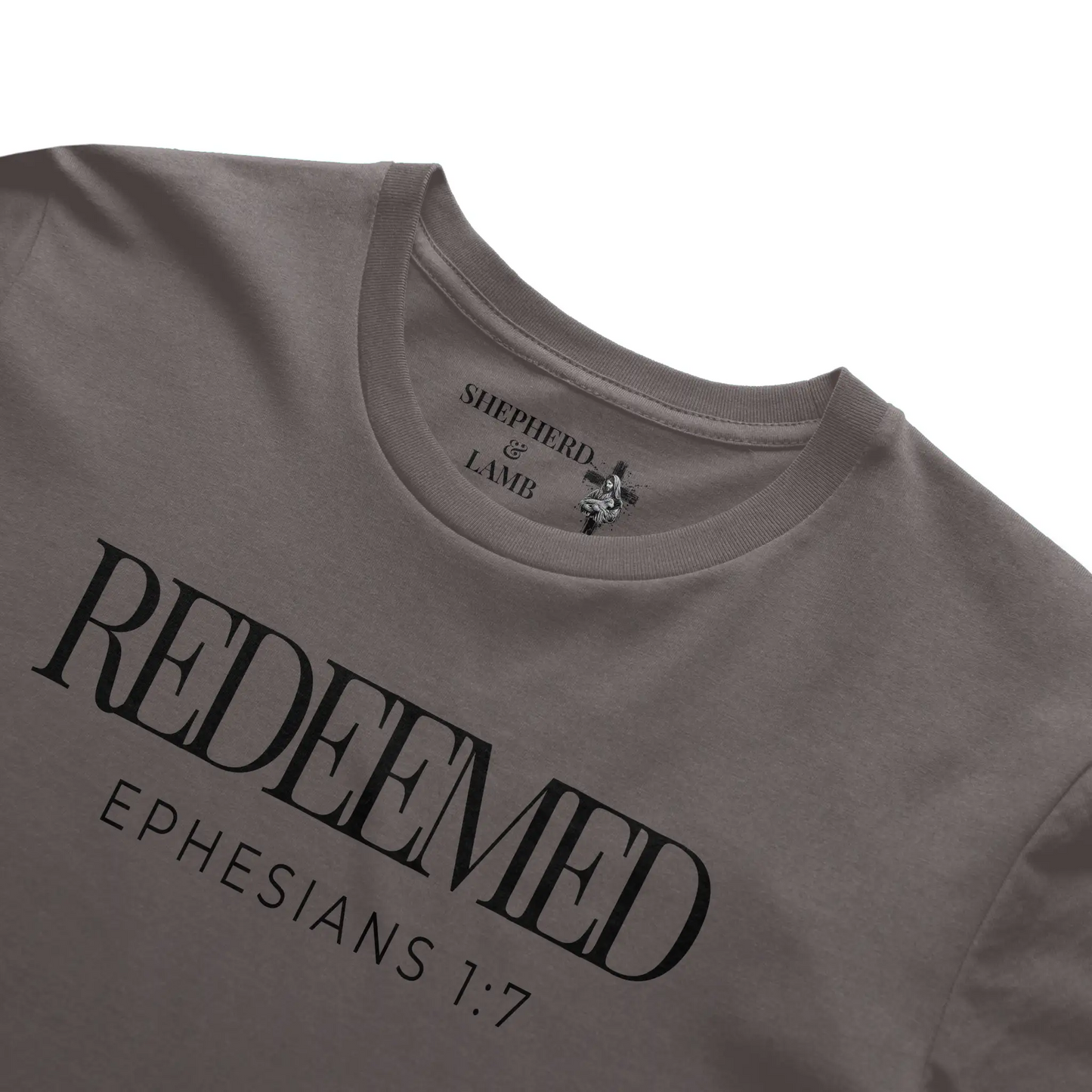 REDEEMED Christian T-Shirt | Ephesians 1:7 Bible Verse Shirt