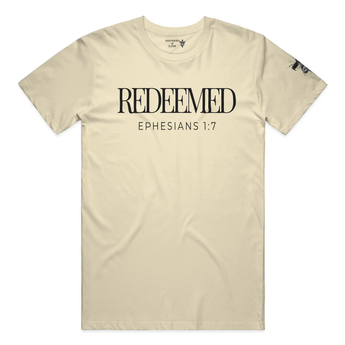 REDEEMED Christian T-Shirt | Ephesians 1:7 Bible Verse Shirt