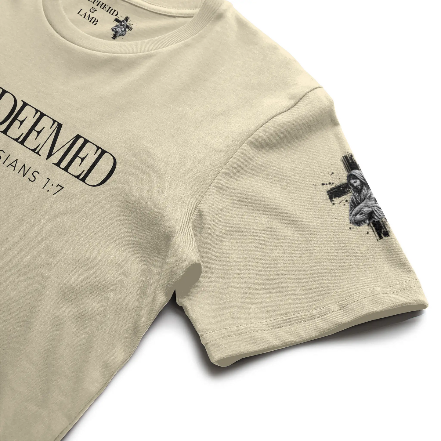 REDEEMED Christian T-Shirt | Ephesians 1:7 Bible Verse Shirt
