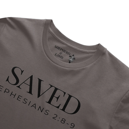 SAVED Christian T-Shirt | Ephesians 2:8–9 Bible Verse Shirt