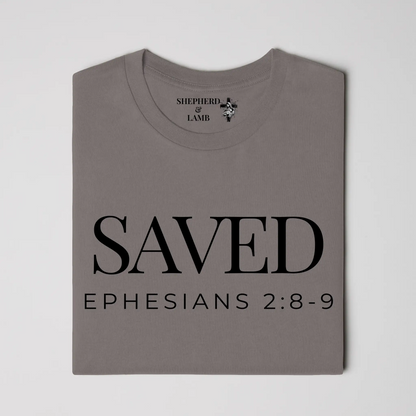 SAVED Christian T-Shirt | Ephesians 2:8–9 Bible Verse Shirt