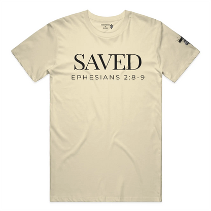 SAVED Christian T-Shirt | Ephesians 2:8–9 Bible Verse Shirt