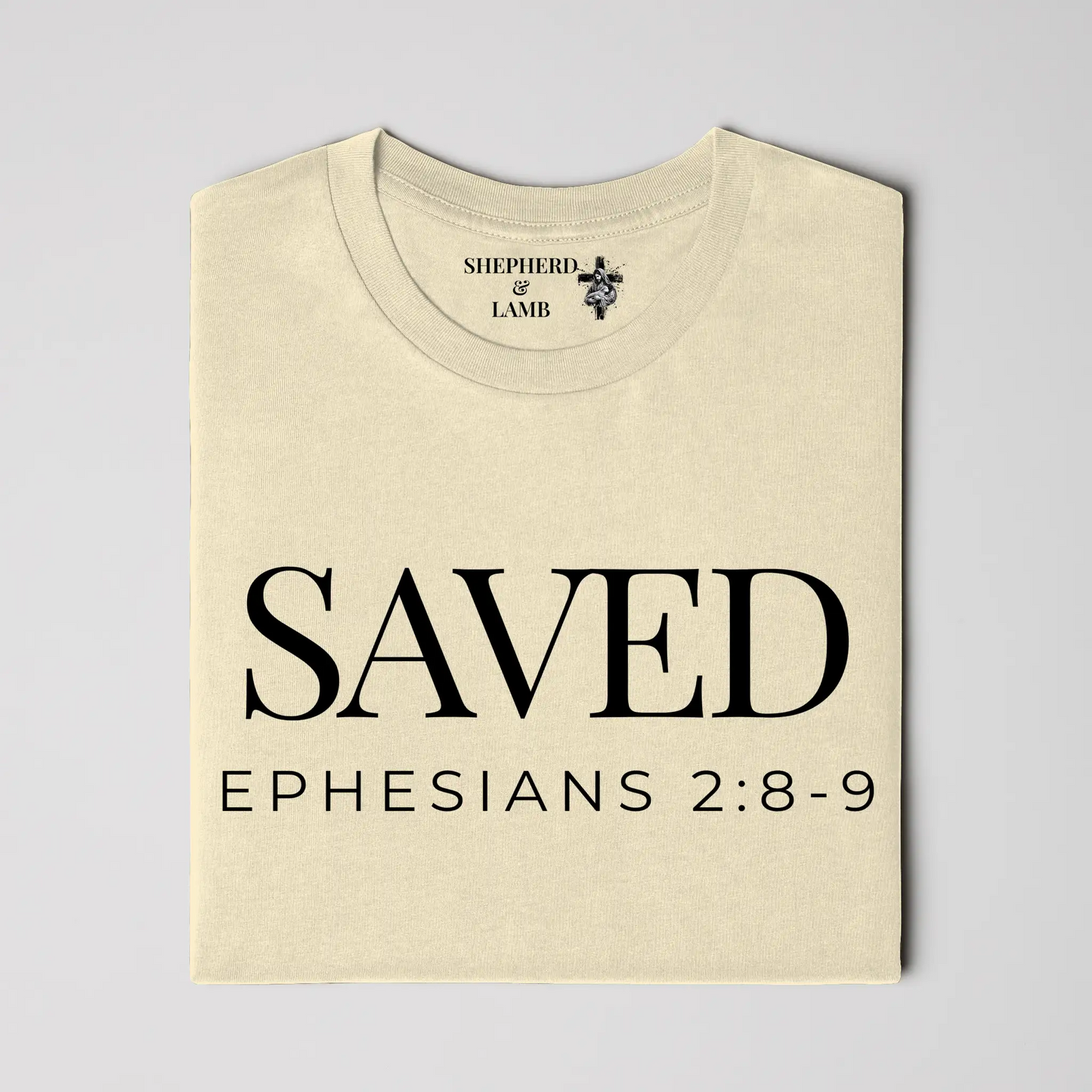 SAVED Christian T-Shirt | Ephesians 2:8–9 Bible Verse Shirt