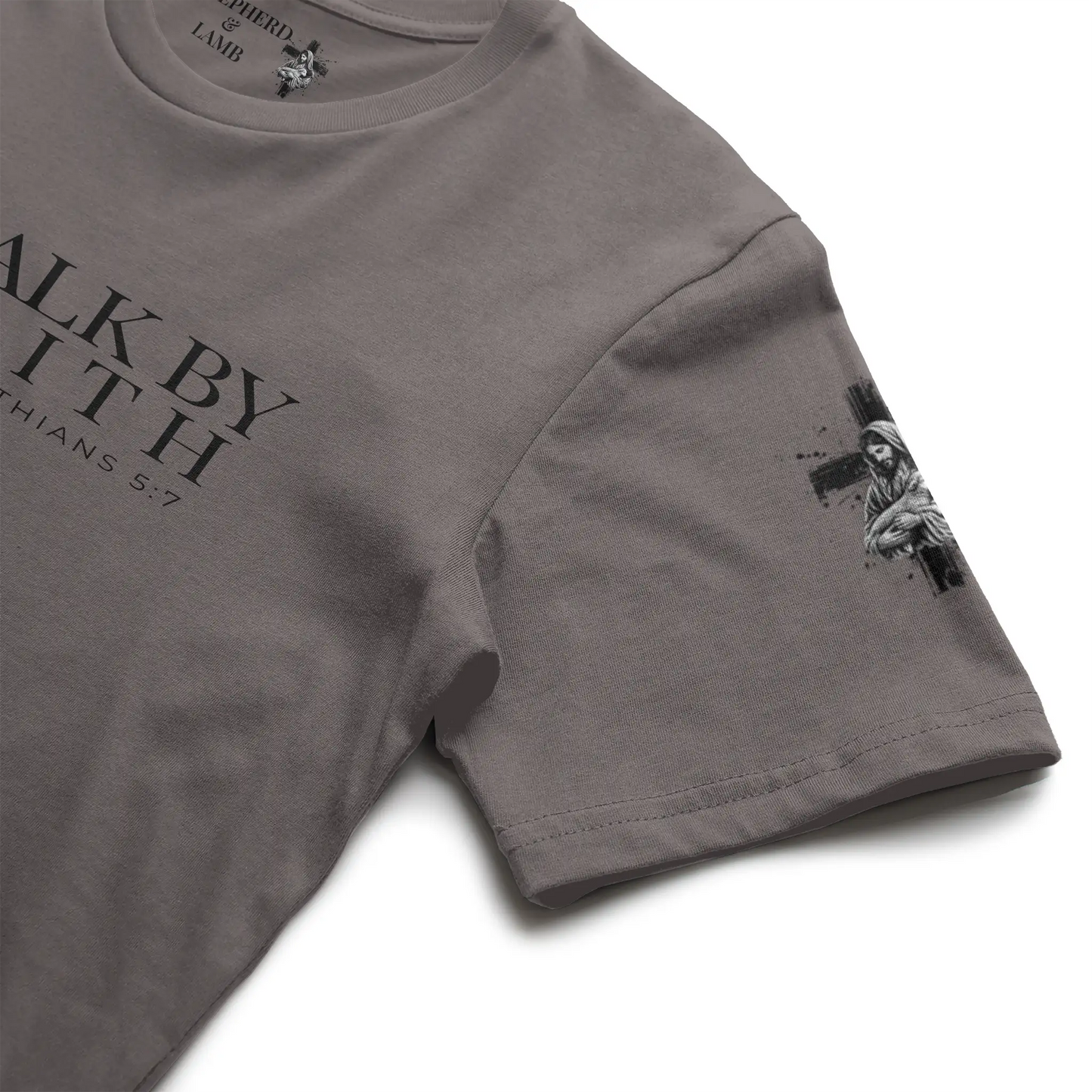 WALK BY FAITH Christian T-Shirt | 2 Corinthians 5:7 Bible Verse Shirt