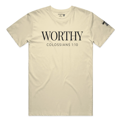 WORTHY Christian T-Shirt | Colossians 1:10 Bible Verse Shirt