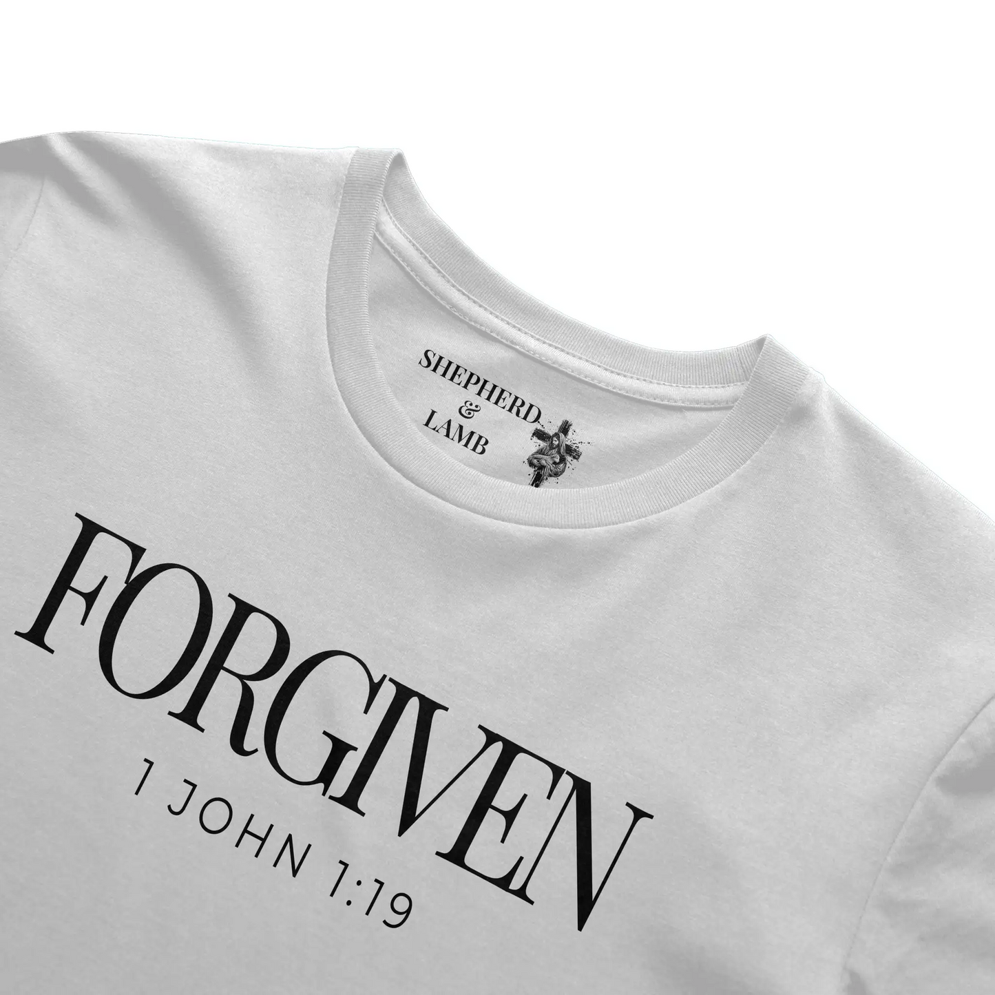 FORGIVEN Christian T-Shirt | 1 John 1:9 Bible Verse Shirt