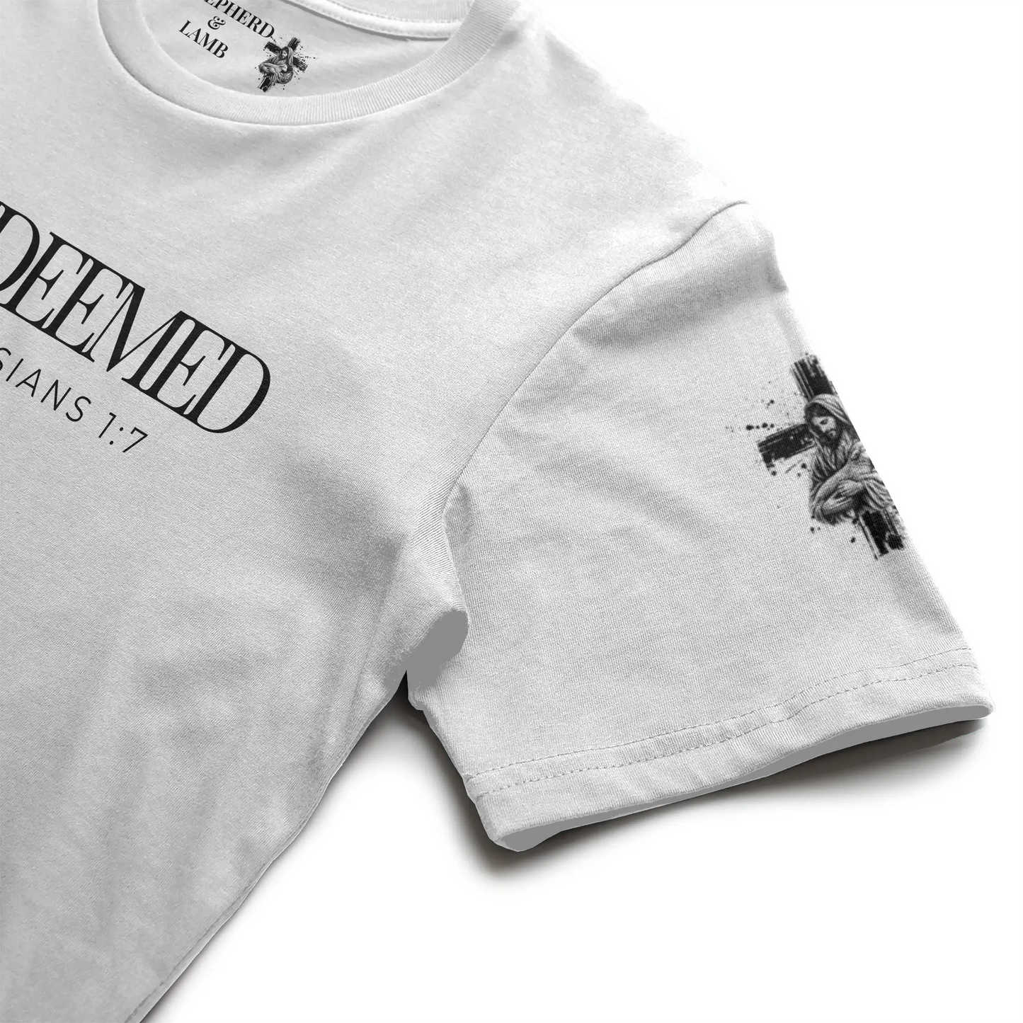 REDEEMED Christian T-Shirt | Ephesians 1:7 Bible Verse Shirt