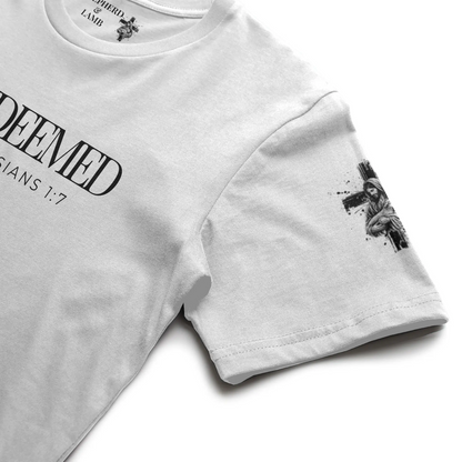 REDEEMED Christian T-Shirt | Ephesians 1:7 Bible Verse Shirt