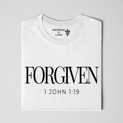 FORGIVEN Christian T-Shirt | 1 John 1:9 Bible Verse Shirt