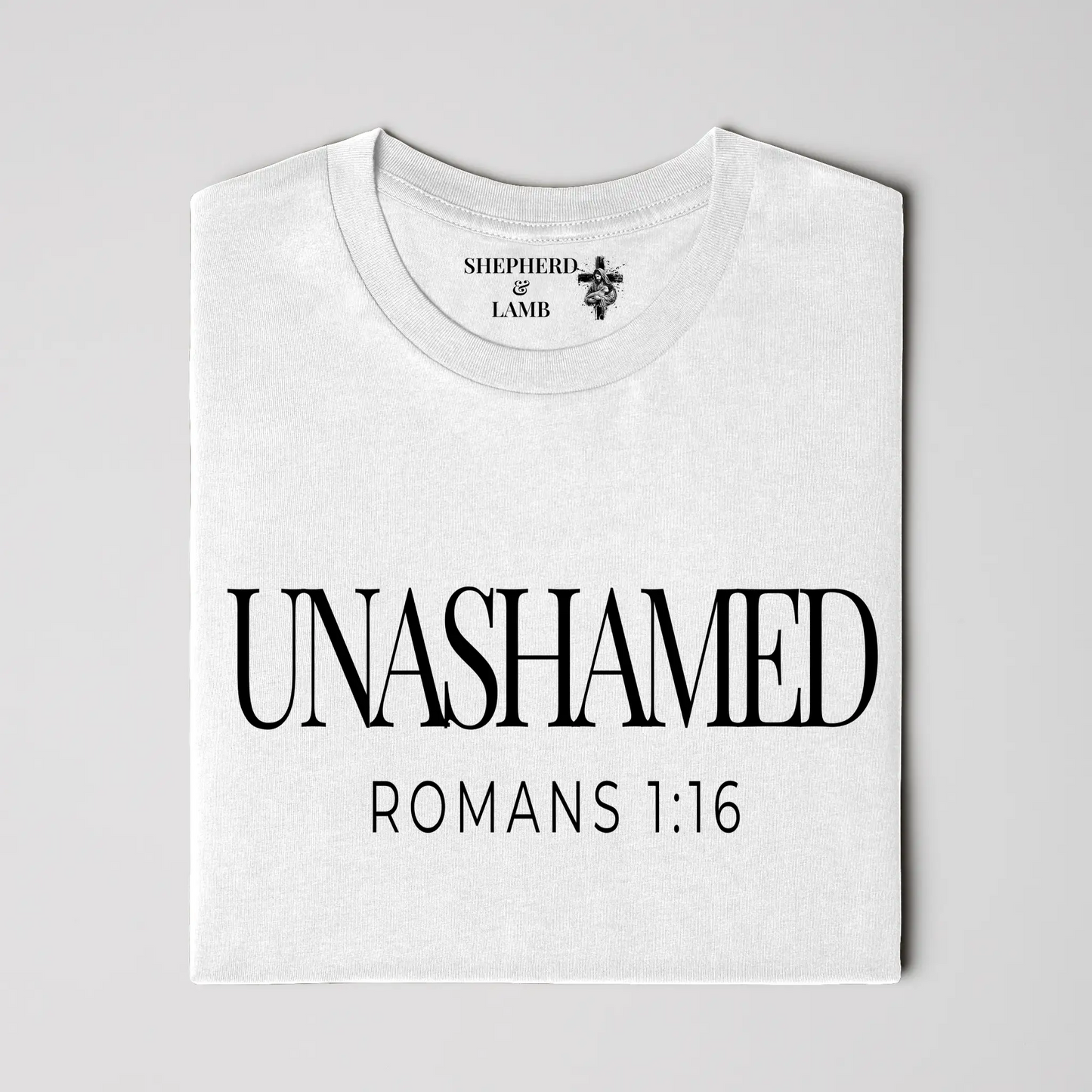 UNASHAMED Christian T-Shirt | Romans 1:16 Bible Verse Shirt