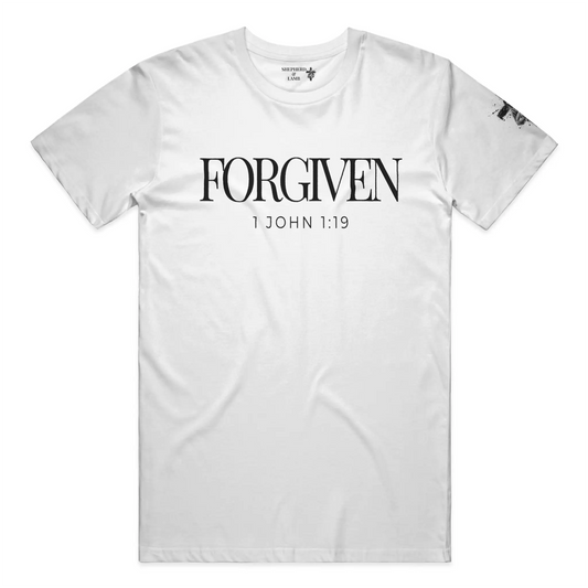 FORGIVEN Christian T-Shirt | 1 John 1:9 Bible Verse Shirt