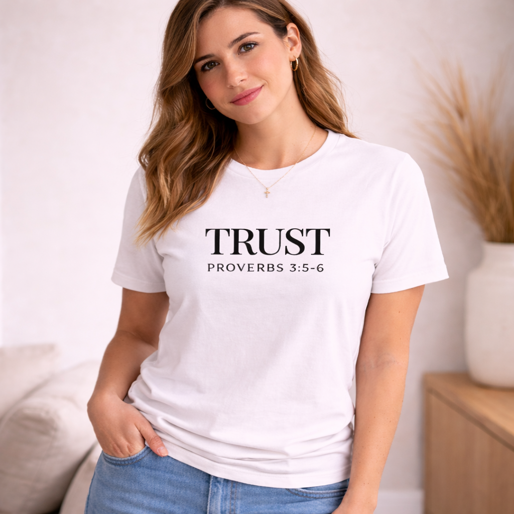 TRUST Christian T-Shirt | Proverbs 3:5–6 Bible Verse Shirt